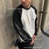 Loose Fit Streetwear Hoodie Black White Colorblock 3D Print Long Sleeve Top