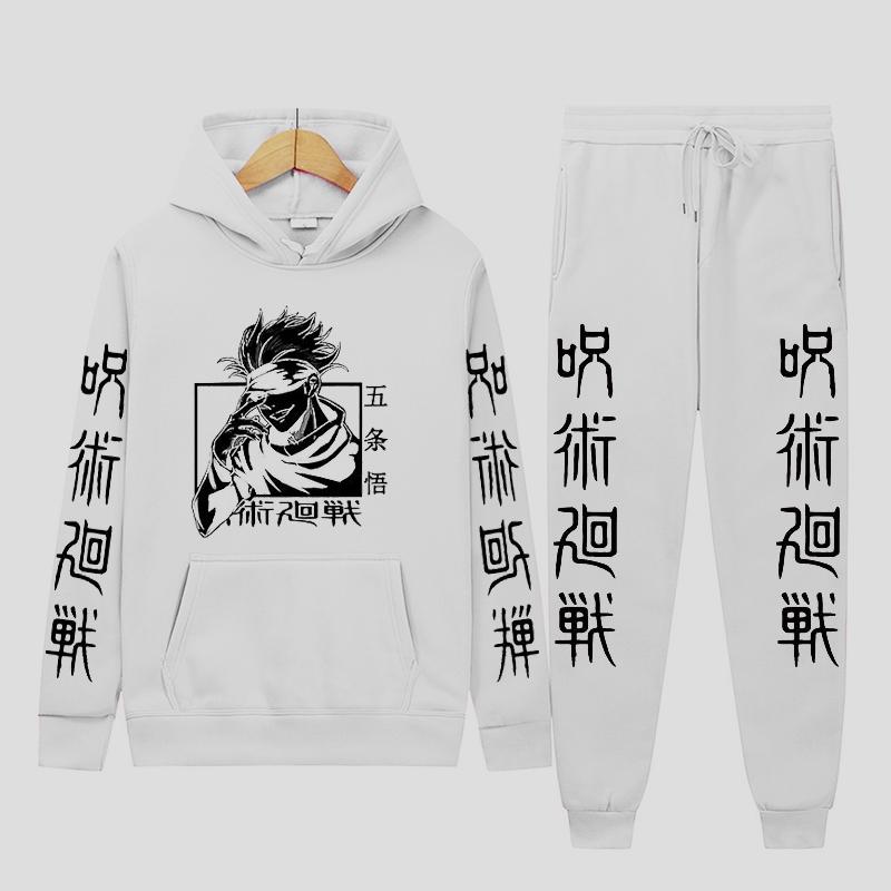 Herren Anime Bedrucktes Hoodie-Set, Herren Trendiges Street Fashion Langarm-Set