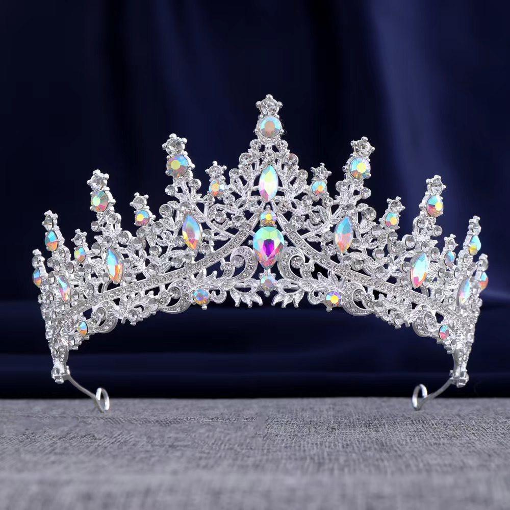 Krone Tiara Braut High End Prinzessin Krone Farbiger Kristall Königin Tiara Krone Barock Hochzeitskleid Stirnband