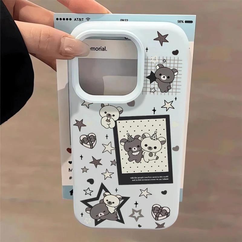 Star Easy Bear Applicable To iPhone17 Mobile Phone Case Apple 15/16Pro Liquid 13 Glutinous Rice 12 Large Holes 14 Women