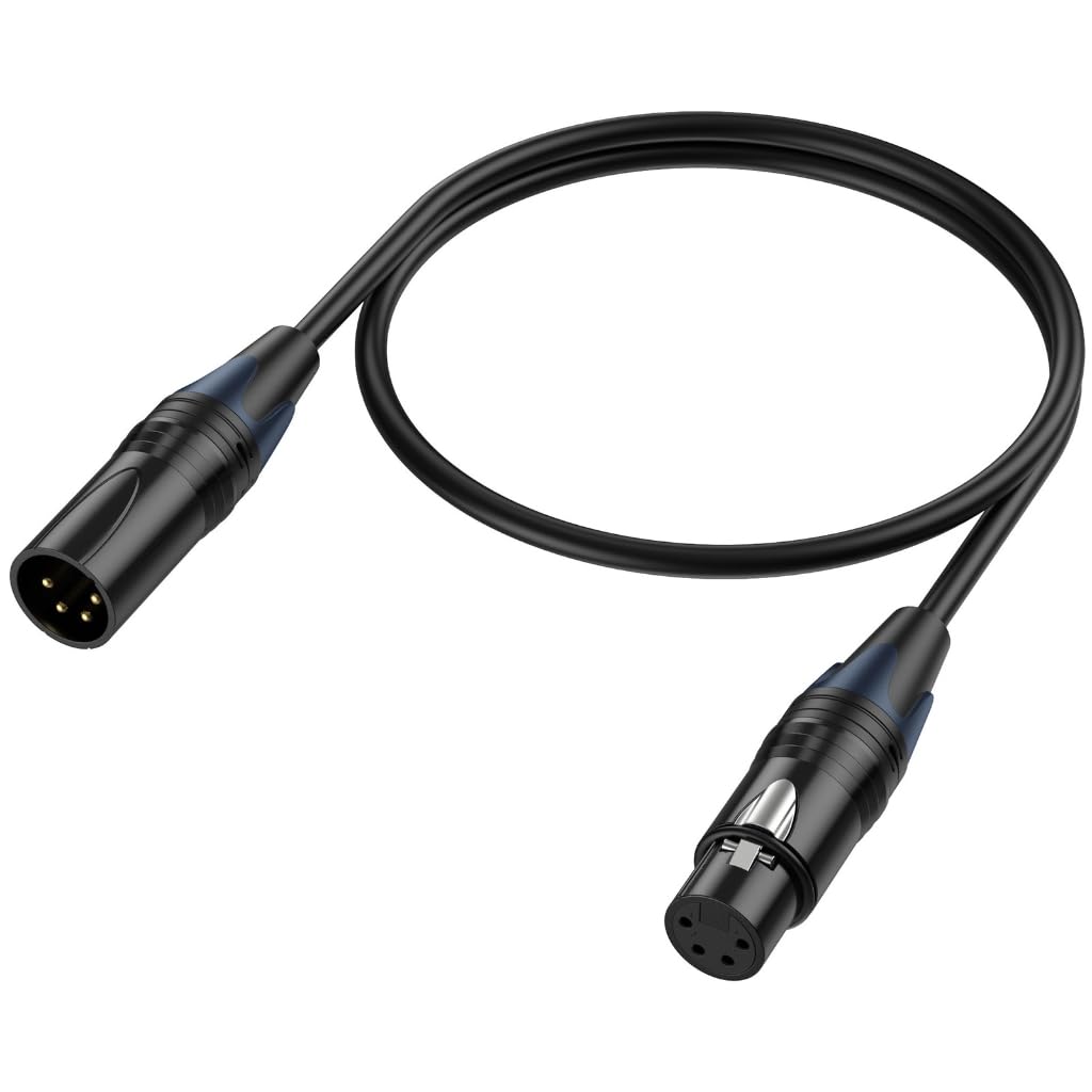 XAGMODSHN XLR4 Microphone Cable 4 Pin Male Female Extension Cord Studio Recorder Mixer LED Light