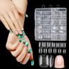 120/150PCS Short Square Nail Tips Almond Shape Half Matte Fake Nails Extension Tips Pre-Shaped Press On Nails