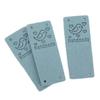 100Pcs PU Leather Label Bird Color HandMade Soft 4 Holes Useful DIY Accessories for Wallet Hat(Blue