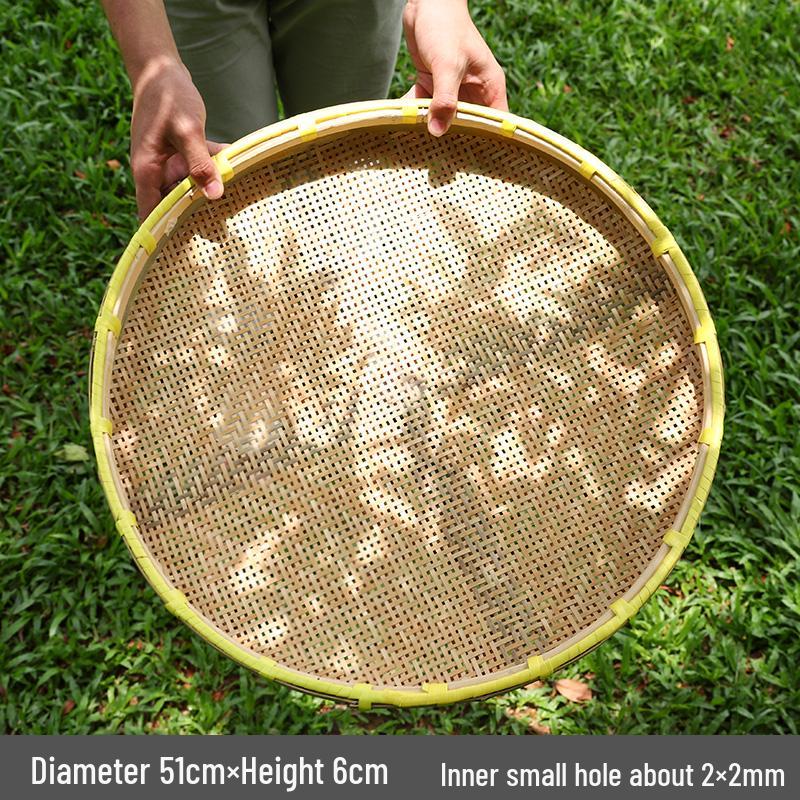 

Large Round Bamboo Sieve: Decorative Winnowing Basket for Rice, Drying, and More