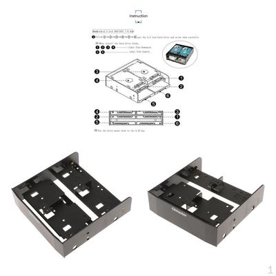 2-teilige 5,25-Zoll auf 2,5 / 3,5 Zoll Einbaublende für PC Laptop