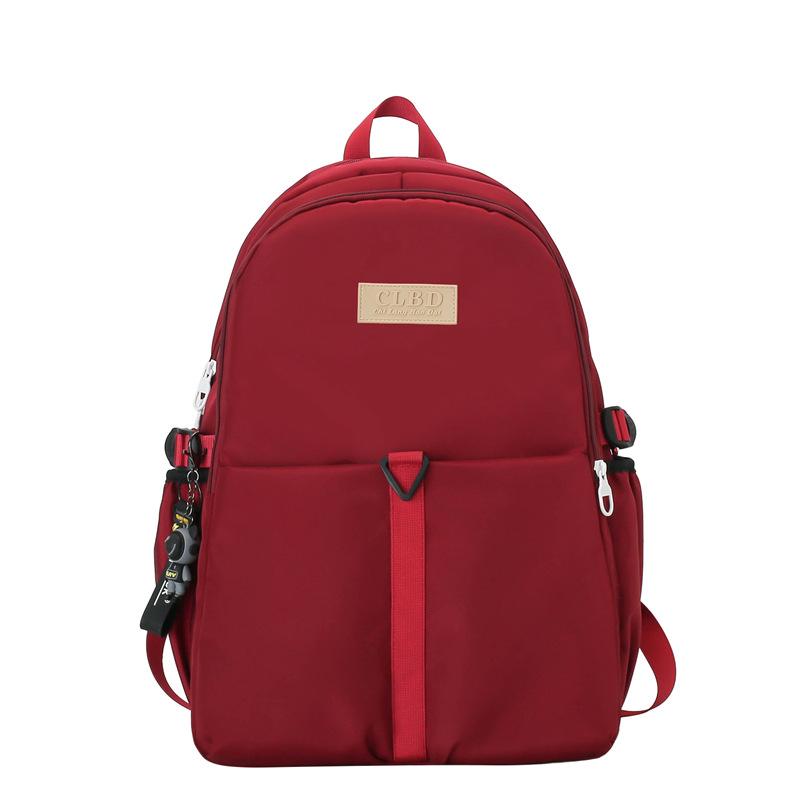 

Men s Solid Color Backpack Women s Large Capacity Travel Computer Backpack Student Schoolbag красный