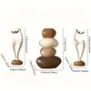 3pcs Creative Resin Stacked Stone Vase and Deer Collectible Figurine Set | Unique Christmas Gifts for Living Room, Bedroom, Office Desk, Bookshelf