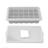 Ice Cube Tray Silicone Easy Release 18 Ice Cubes Maker Mold with Transparent Lid for Whiskey Milk Tea White
