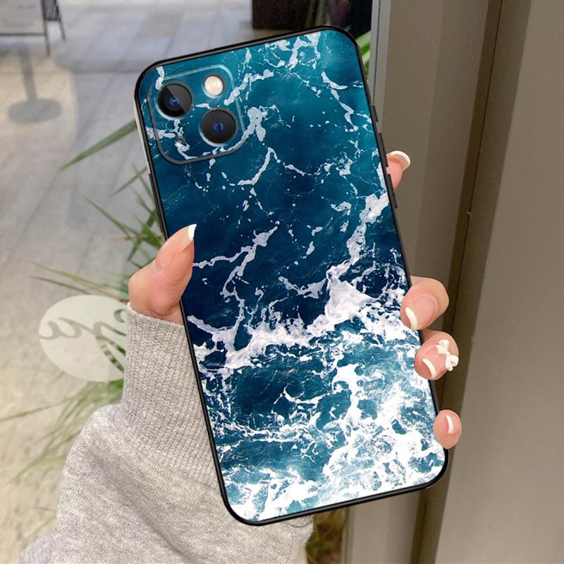 Blue Ocean Waves Sea Case For iPhone 17 Pro Max 16 15 13 12 11 14 Pro Max Plus 13 12 Mini 16e 17 Air Back Cover
