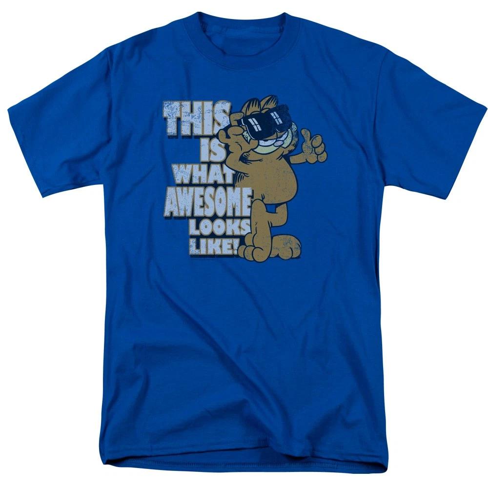 Garfield - Awesome - Unisex Short Sleeve Children s T-shirt - Blue 120