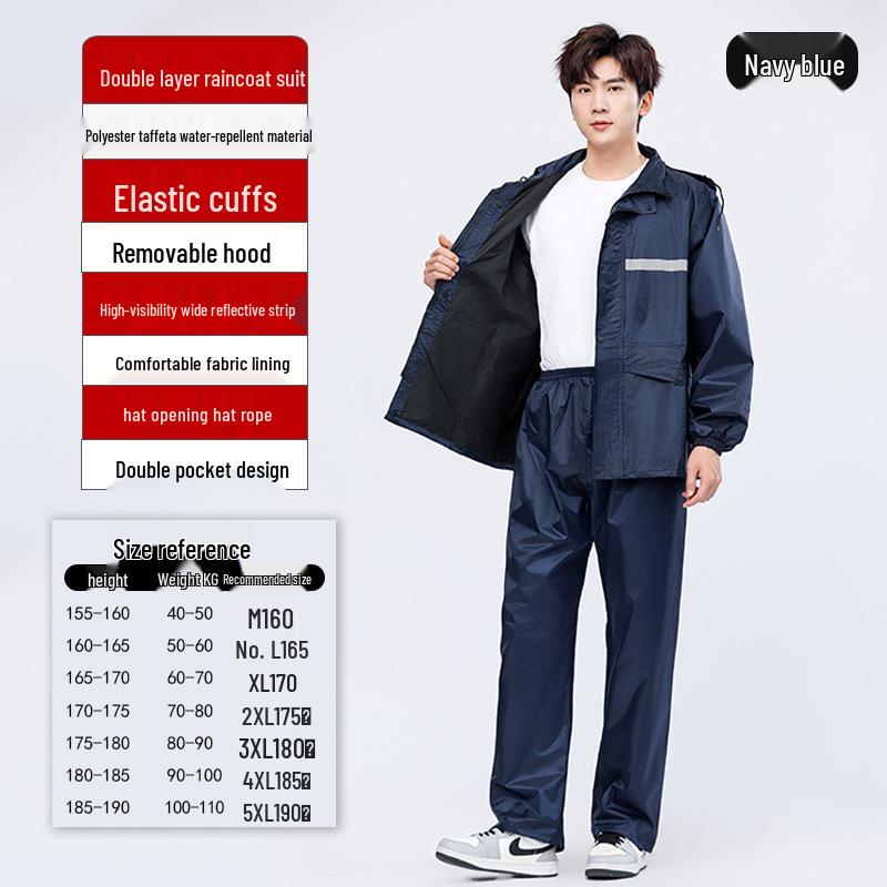 Men's Full-Body Electric Vehicle Raincoat Set - Waterproof, Split-Type Riding Gear