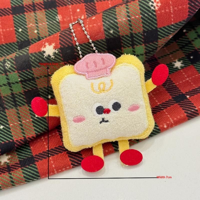 Cute Cartoon Doughnut Bread Doll Keychain Fun Stuffed Doll Toy Backpack Pendant Decorative Car Key Chains Accessories Gift
