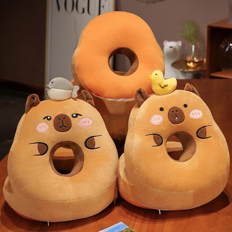 Cuscino Morbido Capibara Addormentato Cuscino Cartone Animato Capibara Per Sedia da Ufficio Schienale Lombare Divano Decorazione per la Casa Regali
