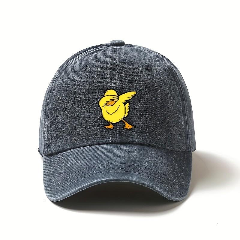 Dabbing Duck Baseball Cap Washed Cotton Adjustable Snapback Hat Funny Graphic Streetwear Cap