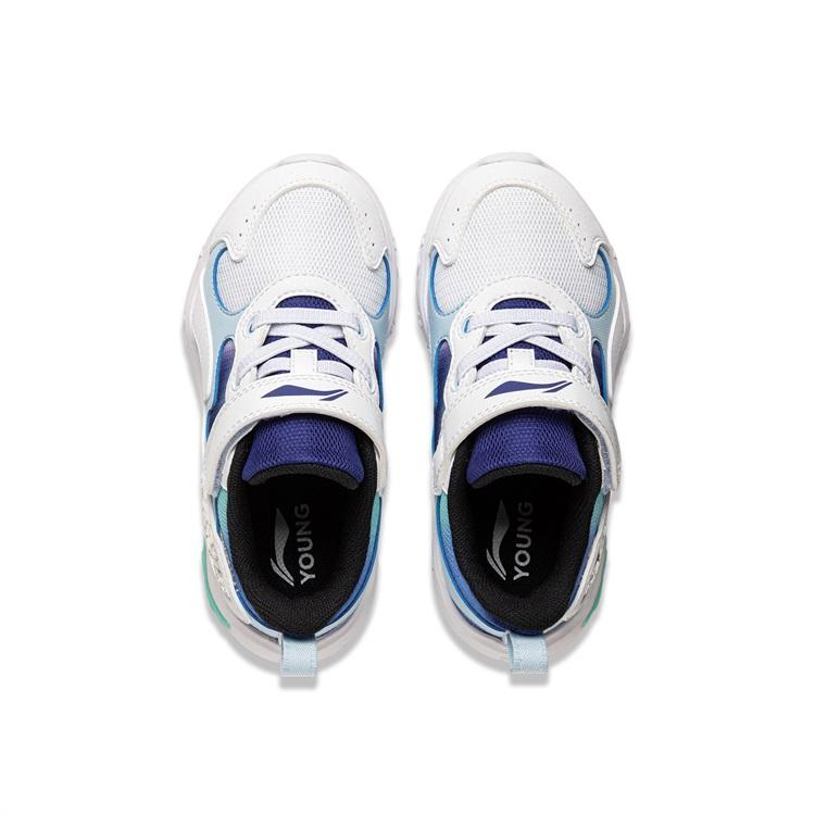 Li Ning Kids Lightweight Fashion Comfortable Casual Shoes Kids Sneaker Standard-White Sky-Blue Shadow-Purple-Blue YKNU108-5