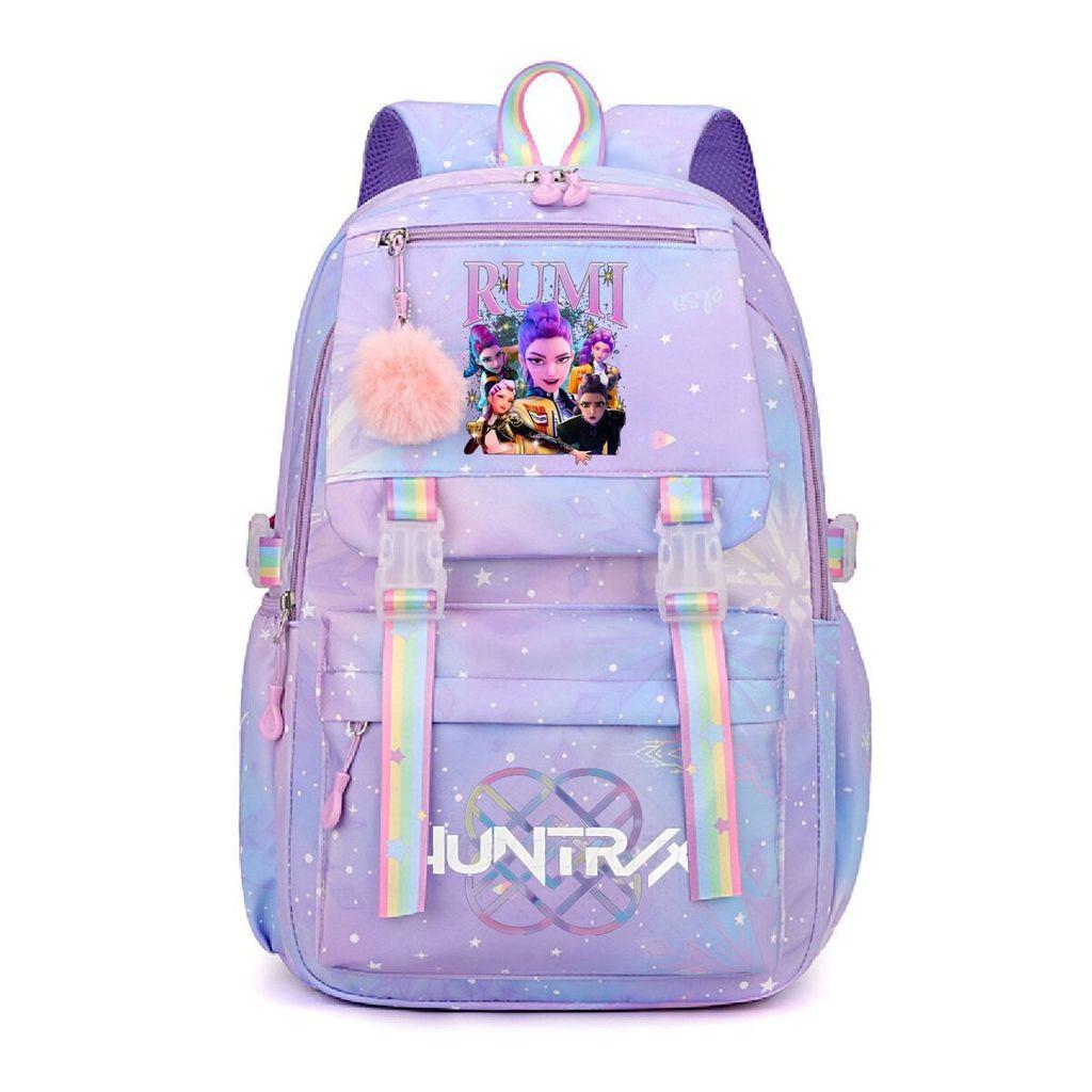 Kids Girls Kpop Rumi Mira Zoey Super Star Singers Printed Backpack Student School Bag