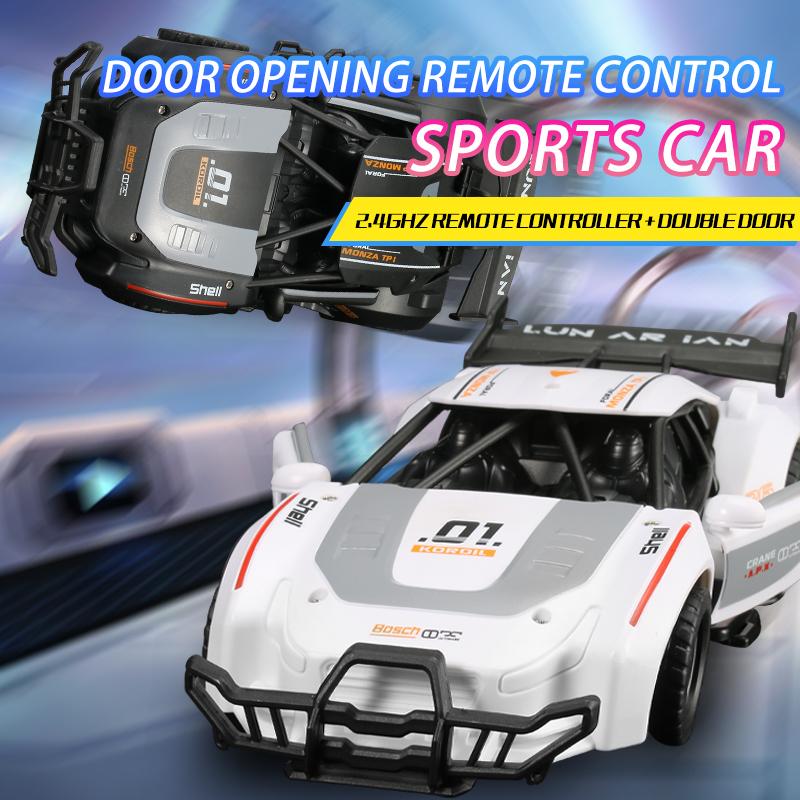 Children Toys Rc Car 2.4 G 1/14 High-Speed Double Door Open Remote Control Car Model Simulation Electric Machine Christmas Gift