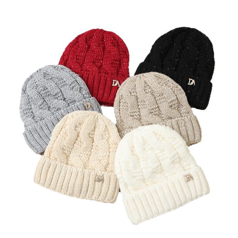 Outdoor Cold proof Casual Knitted Wool Hat In Winter Newly Added Velvet Thickened Warm Hat Versatile Big Head Flange Hat