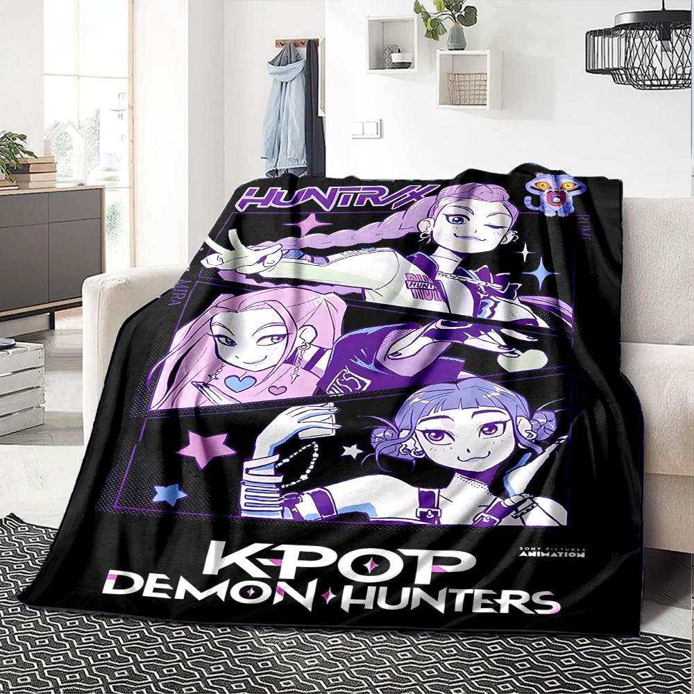 1pc KPop Demon Hunters30 Blanket, Gift, for Men and Women, Soft Blanket, Good for Sofa Bed Couch Travel, Lightweight Flannel Blanket
