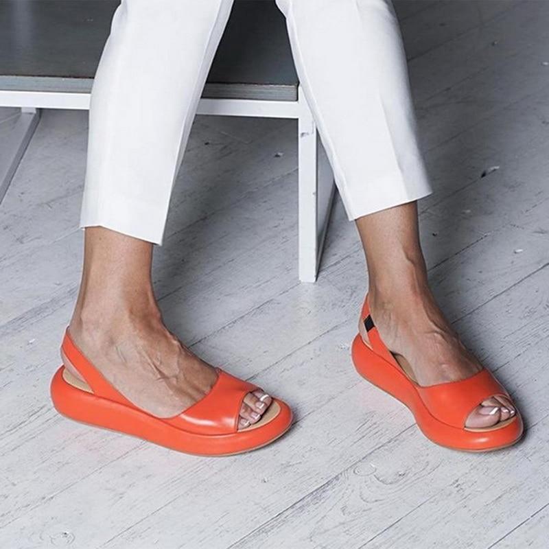 Fashion Women 2025 Summer Sandals PVC Leather Shoes Summer Fashionable Open Toes Platform Chaussure Femme Sexy Ladies Sandals Shoes