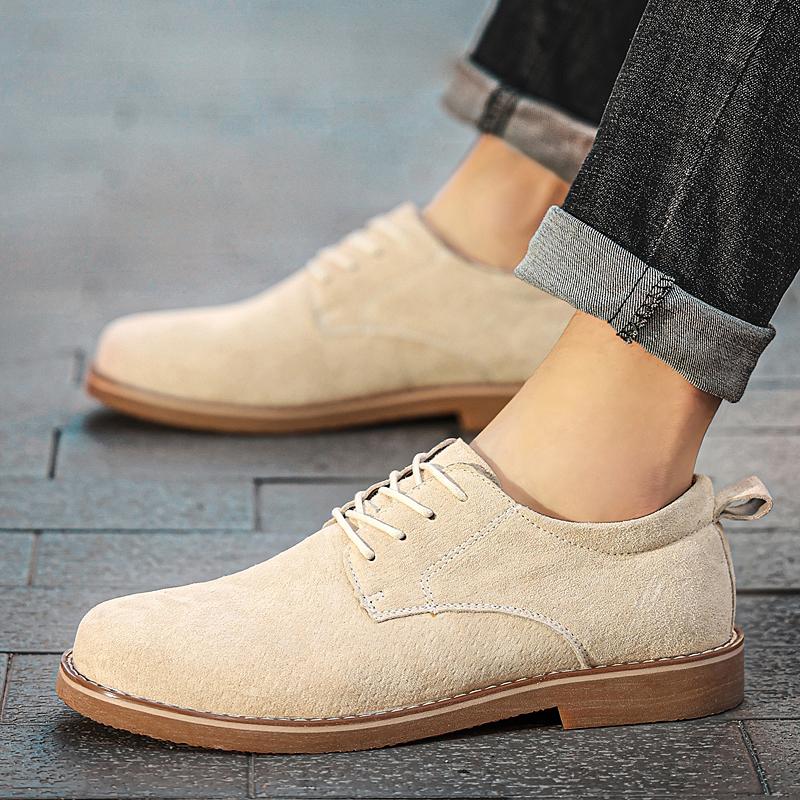 Fashion Men's Derby Shoe Oxford Lace Up Suede Leather Shoes Casual Shoes Outdoor Dress Shoes