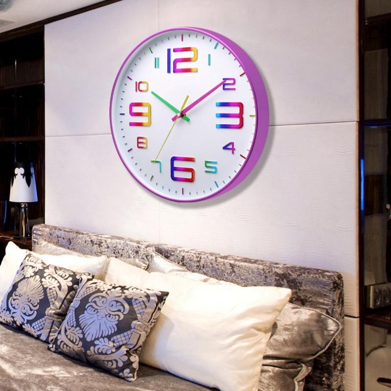 12 Inch Simple and Fashionable Wall Clock Silent Non-Ticking Decorative Clock for Office Bedroom Kitchen Living Room Decor