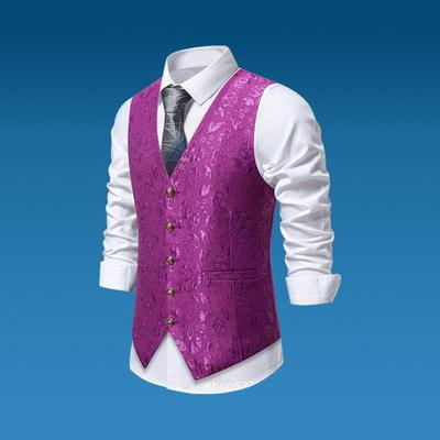 Europäische Herren Halloween Jacquard Anzugweste für Bühnenauftritt