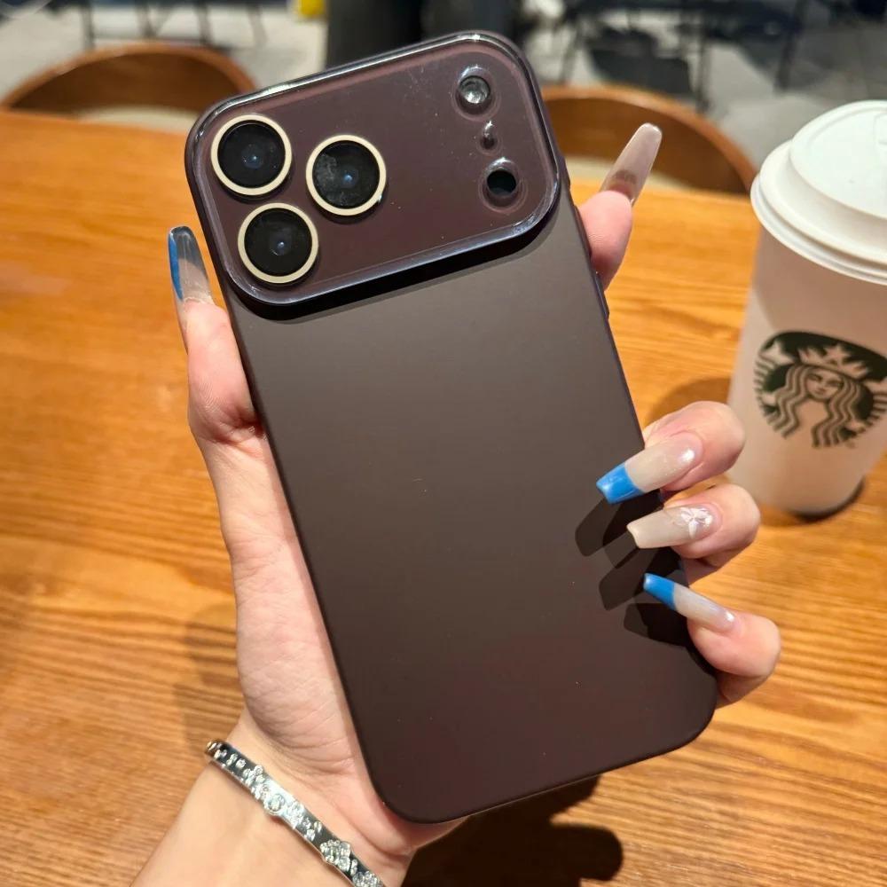 Luxury Full Glass Camera Lens Protection Matte Phone Case For iPhone 17 16 15 14 Plus 13 12 Pro Max 17Pro Air Shockproof Cover