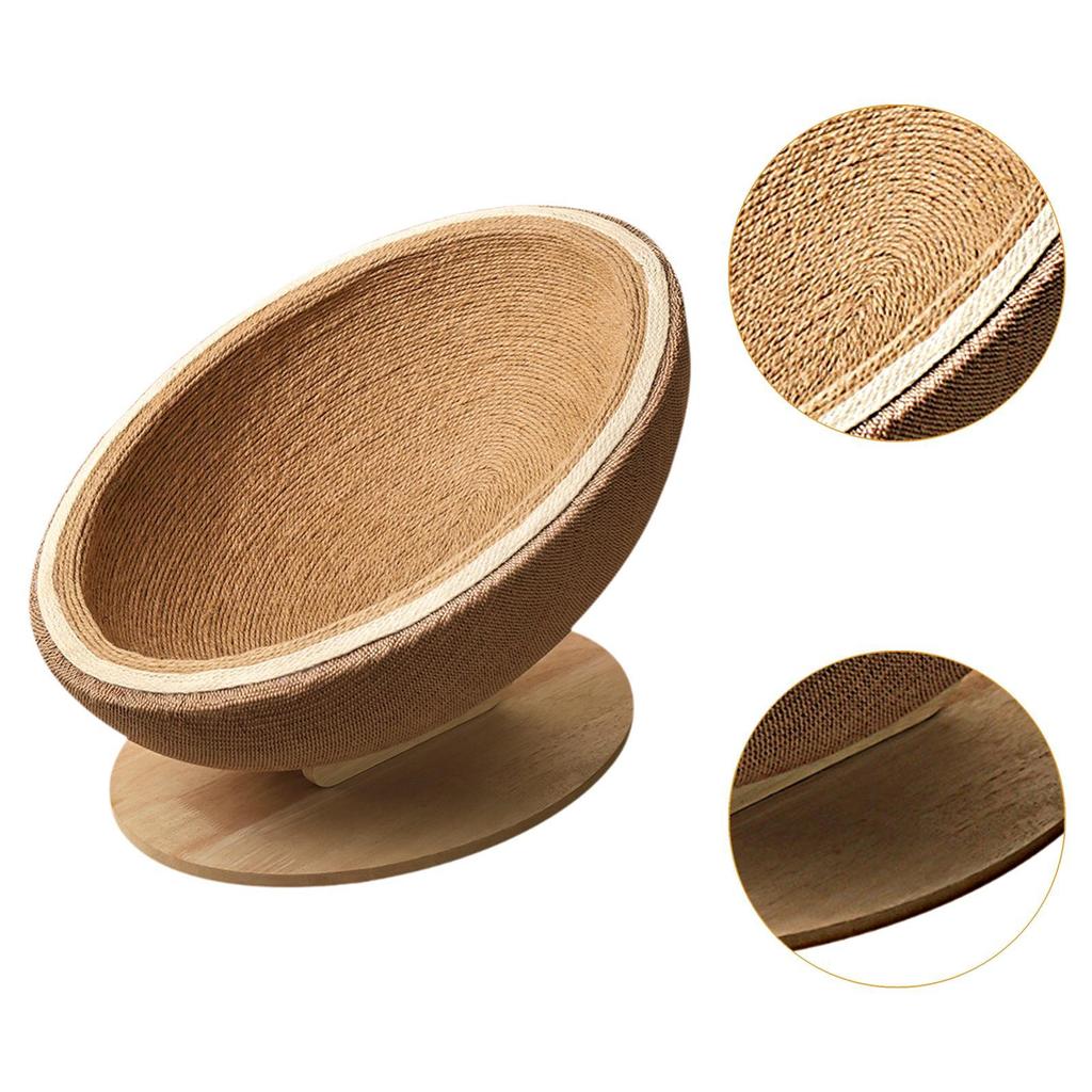 Hemp Rope Cat Scratcher Cat Scratching Pad Sturdy Creative Multifunctional Lounge Bed Round for Outdoor Kitten Grinding Claws