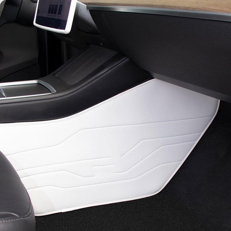 2026 For Tesla Model Y Juniper Nappa leather Side Defense Kick Pad Model 3 Highland Central Control Protective Foot Pad Interior