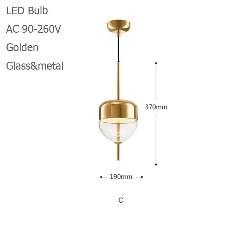 Nordic Modern Brass Glass Pendant Lamp LED Living Room Bedroom Restaurant Bar Cafe Interior Decoration Hanging Lamp