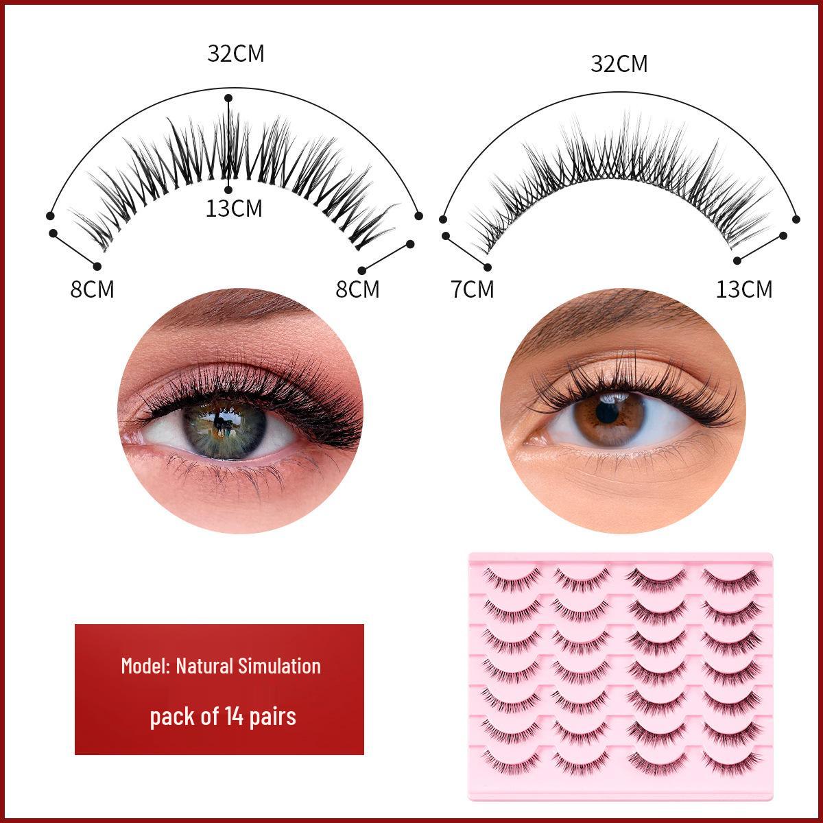 

Заграничные вкусняшки: 14 пар Большой вместимости Натуральные Наклонные Накладные ресницы в стиле Pure Desire и Manga