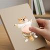 3D Shiba Inu Dog Belly Sticker - Cute Puppy Wearing Orange Outfit with Soft Pink Background, Silicone Self-adhesive