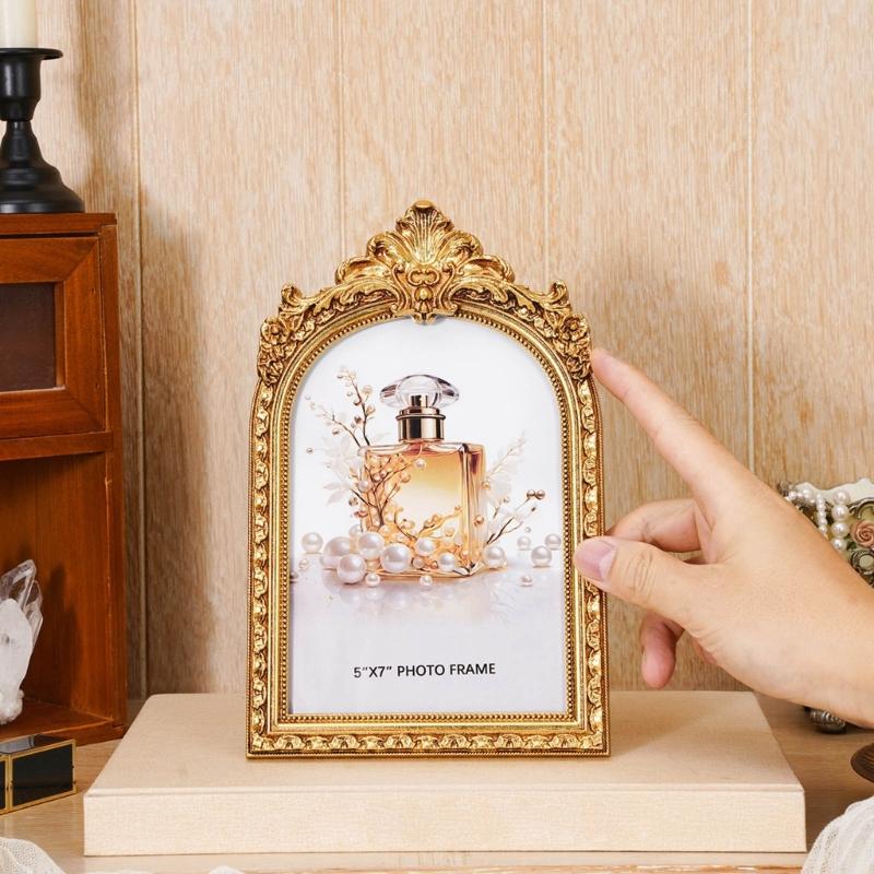 Retro Picture Frame Antique Ornate Photo Frame for Tabletop Wall Hanging Decorative Photo Frame for Home Photo Gallery