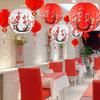 60 Pieces Chinese Japanese Paper Lantern Includes 8 Cherry Blossom Japanese Paper Lantern 52 Chinese Red Lanterns 12 Inches Red Cherry Flowers Paper