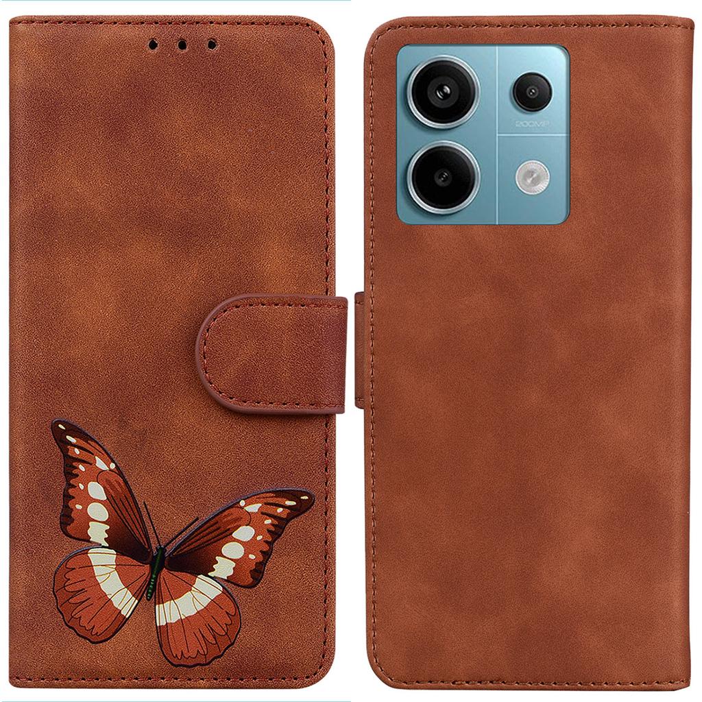 For Xiaomi Redmi Note 13 Pro 5G/Poco X6 5G Case Butterfly Pattern Leather Wallet Cover