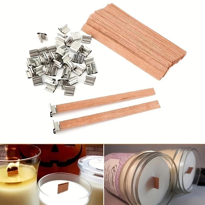 10/30pcs Wooden Wicks DIY Aromatherapy Candle Wicks High-Quality Smokeless Wood Chips Handmade Candle Making Accessories