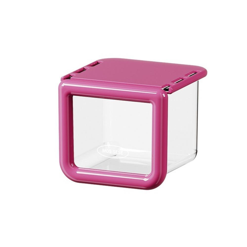 Transparent Mirror Cabinet Storage Box Plastic Under Desk Drawer Organizer  for Swabs Floss Pink S
