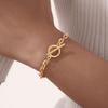 White Zircon Heart Shape Box Bracelet for Women Stainless Steel Gold Color Lip Chain OT Buckle Love Pendant Bracelets Jewelry