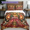 3pcs Duvet Cover Set (1*Duvet Cover + 2*Pillowcase, Without Core), Princess Peach Toadstool Print Bedding Set, Bedroom Decor, All‑Season, Birthday Gif