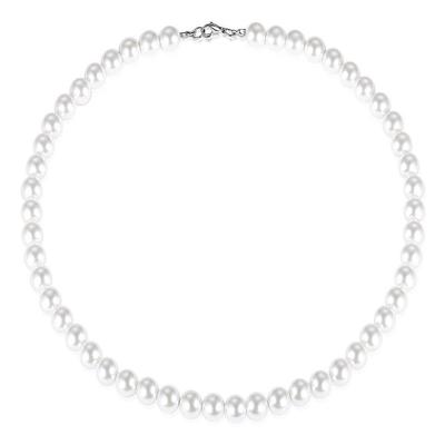 Faux Pearl Necklace Men Women Fashionable Elegant Clavicle Chain Necklace Jewelry for Wedding