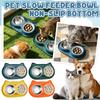 Pet Stainless Steel Double Bowl Detachable Slow Feeder Bowl Two In One Large Capacity Dog Food Bowl Cat Feeding Dish