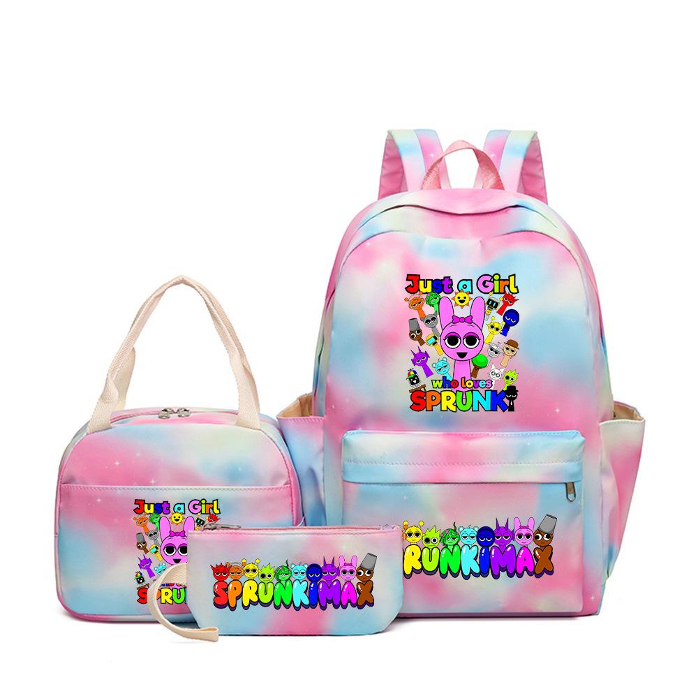 Rhythm box sprunki peripheral schoolbag boys and girls schoolbag primary school junior high school students backpack D