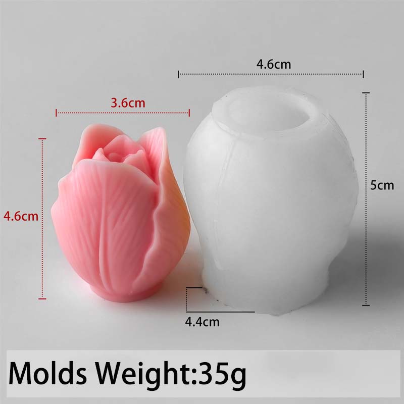 3D Tulip Silicone Candle Mold DIY Handmade Flower Aromath Soap Candles Casting Molds Plaster Resin Craft Gifts Making Supplies