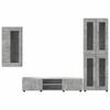 FLORIN 3 Piece TV Cabinet Set with Shelf Concrete Grey Particleboard