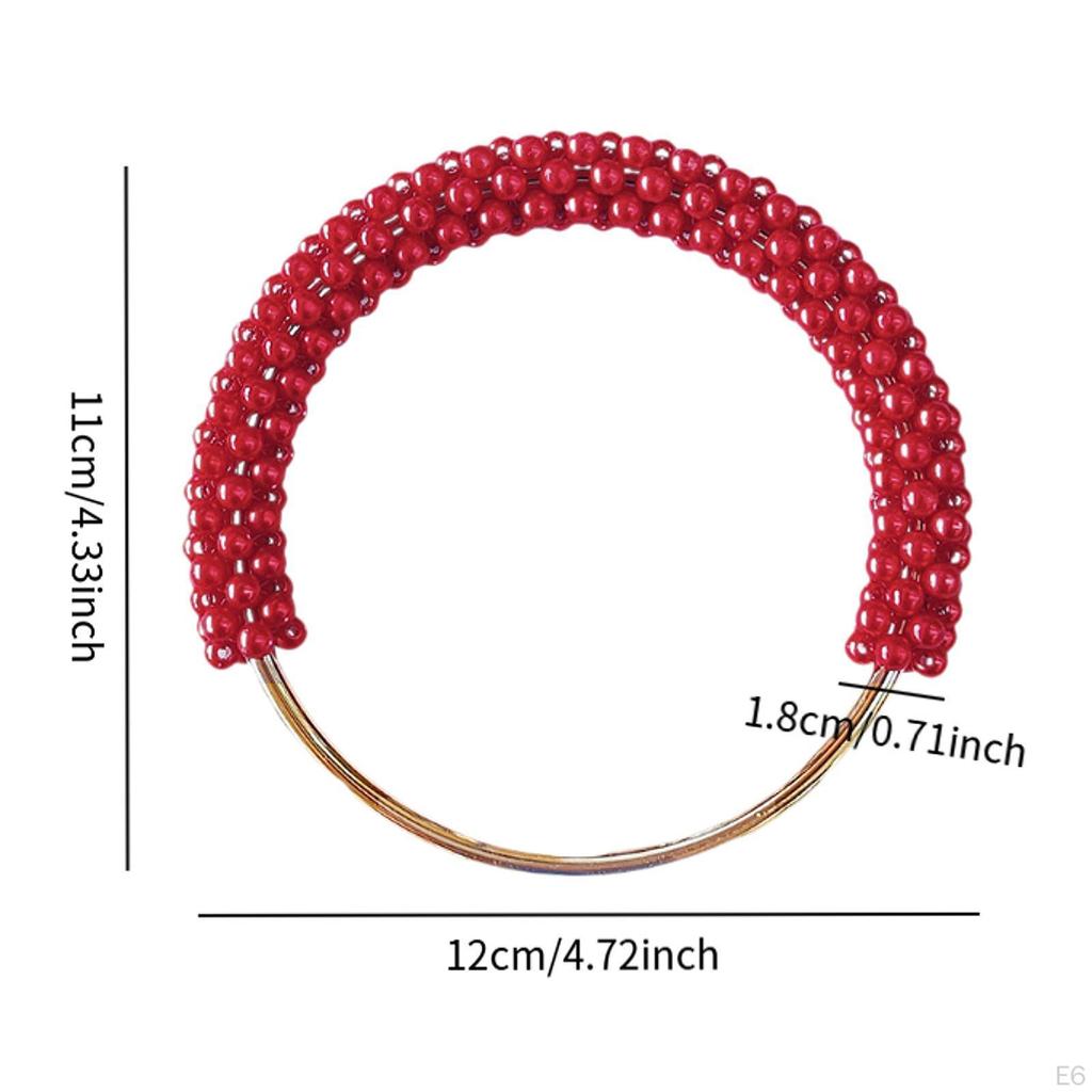 Pearl Handbag Handle Bag Chain Decorative Replacement Compact Size Supplies Clutch Ring for