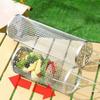 Outdoor Camping Barbecue Grille Stainless Steel Cylinder BBQ Basket Kitchen Potato Fry Gadget Portable Picnic Cookware