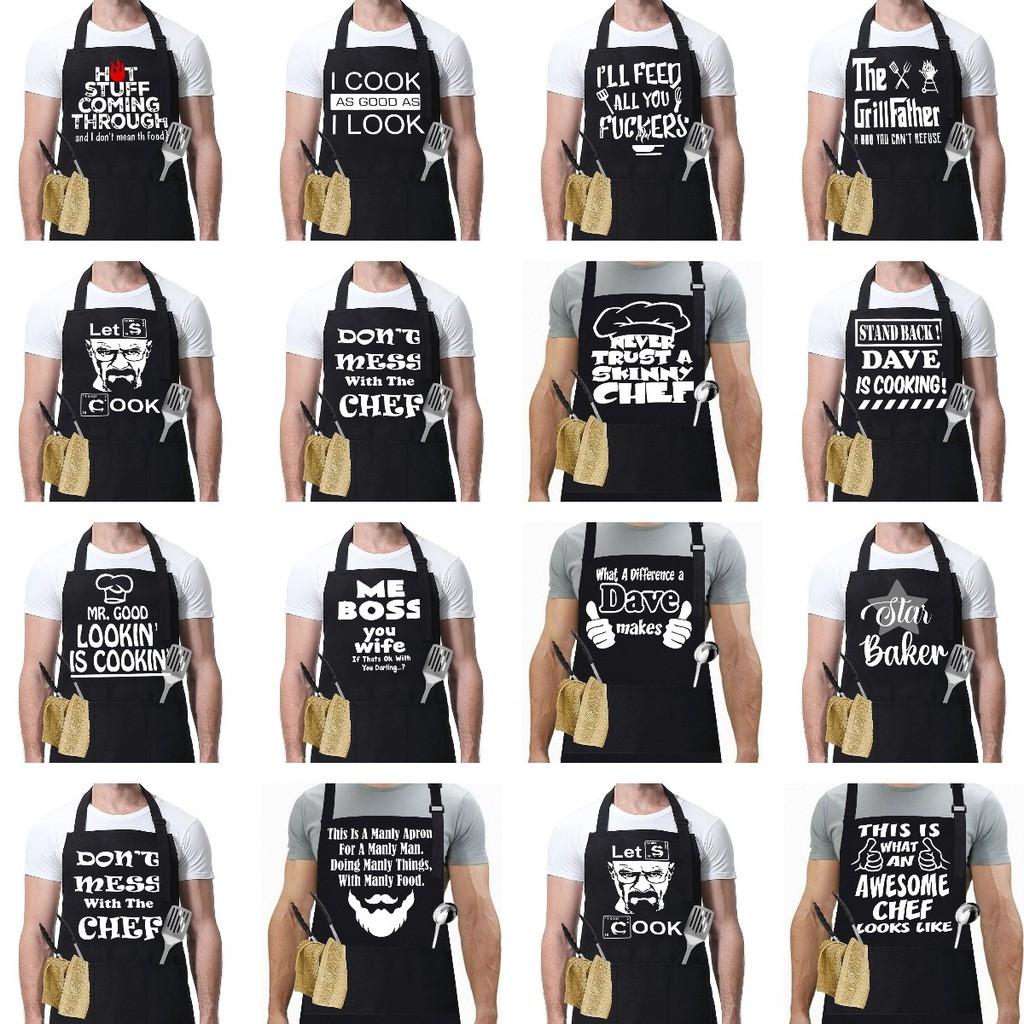 Aprons Pockets Cooking Home Kitchen Adjustable Grilling Cooking Chef Barbecue