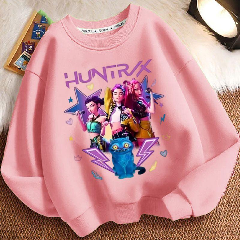 Kinder-Mode Hexenjagd Team Rundhals-Hoodies für Herbst und Winter, Lockere Langarm-Freizeitjacken für Jungen und Mädchen