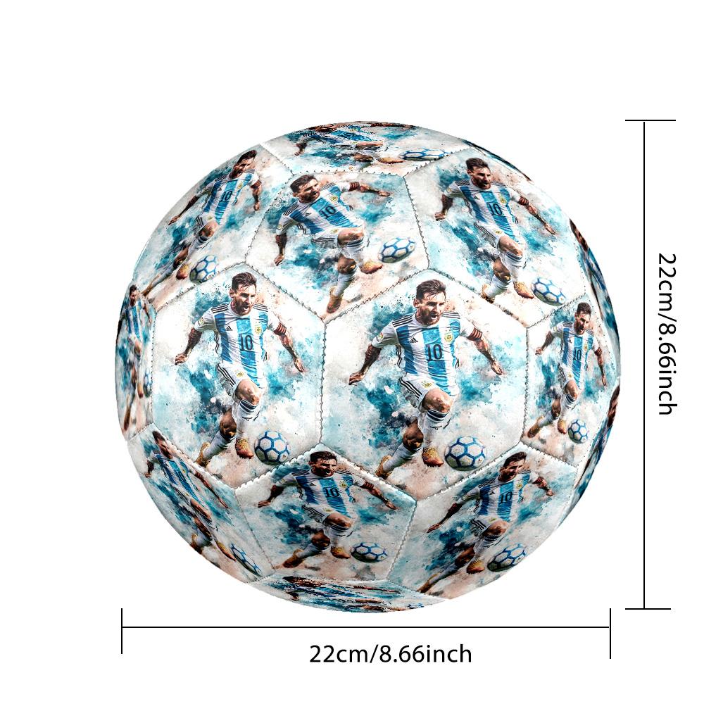 Messi 10 Number Champion'S Embrace Size 5 Soccer Ball Machinestitched Indooroutdoor Universal Football Sports Enthusiast Gifts Distinctive Home Decor 